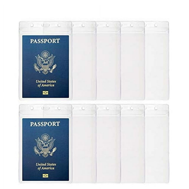10PCS Passport Holder 4x6 Inch Extra Large ID Badge Holders PVC Card