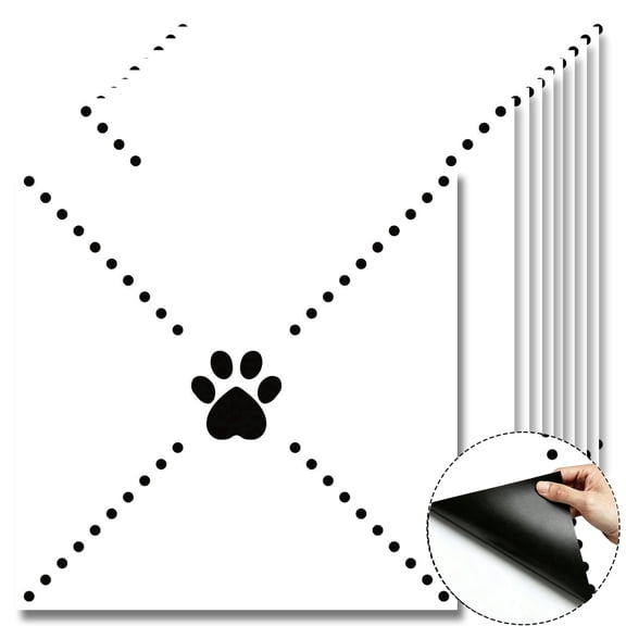 10PCS Paw Print Self-Adhesive DIY Vinyl Flooring Tiles, 12x12 Inch Cover 10 Sq.Ft, Removable Waterproof Peel and Stick Floor Decals, for Bathroom Kitchen Bedroom Stairs Home Wall Decor