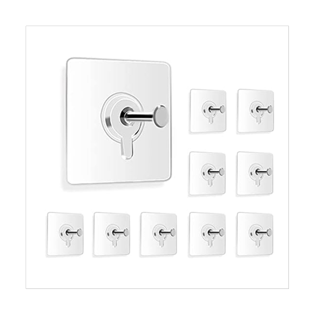 10PCS Picture Hangers Without Nails Adhesive, Wall Hooks