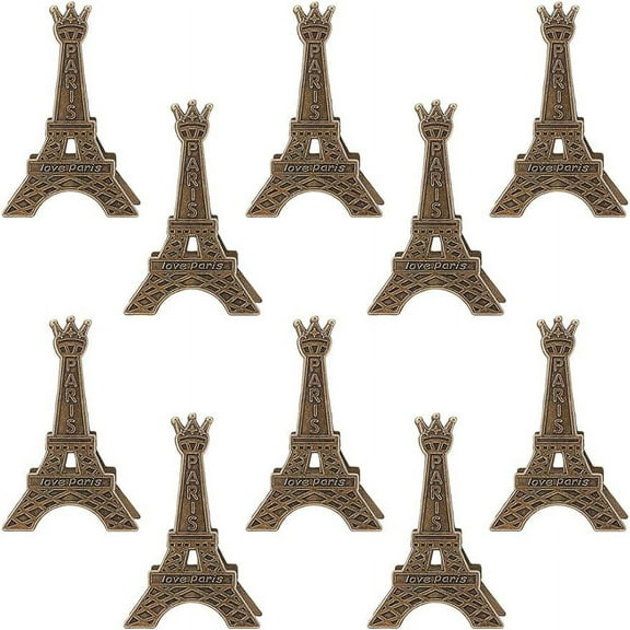 10PCS Place Card Holder Photo Folder Eiffel Tower Table Number Holders Tibetan Style Alloy Memo Holders Cardholder for Wedding Tabletop Reception Banquet Menu Reserved Seat Number