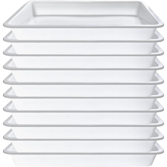 10PCS Plastic Art Trays,White Activity Crafts Tray,Organizer Trays,Serving Tray for Home,School,Kids,DIY Projects,Painting,Beads