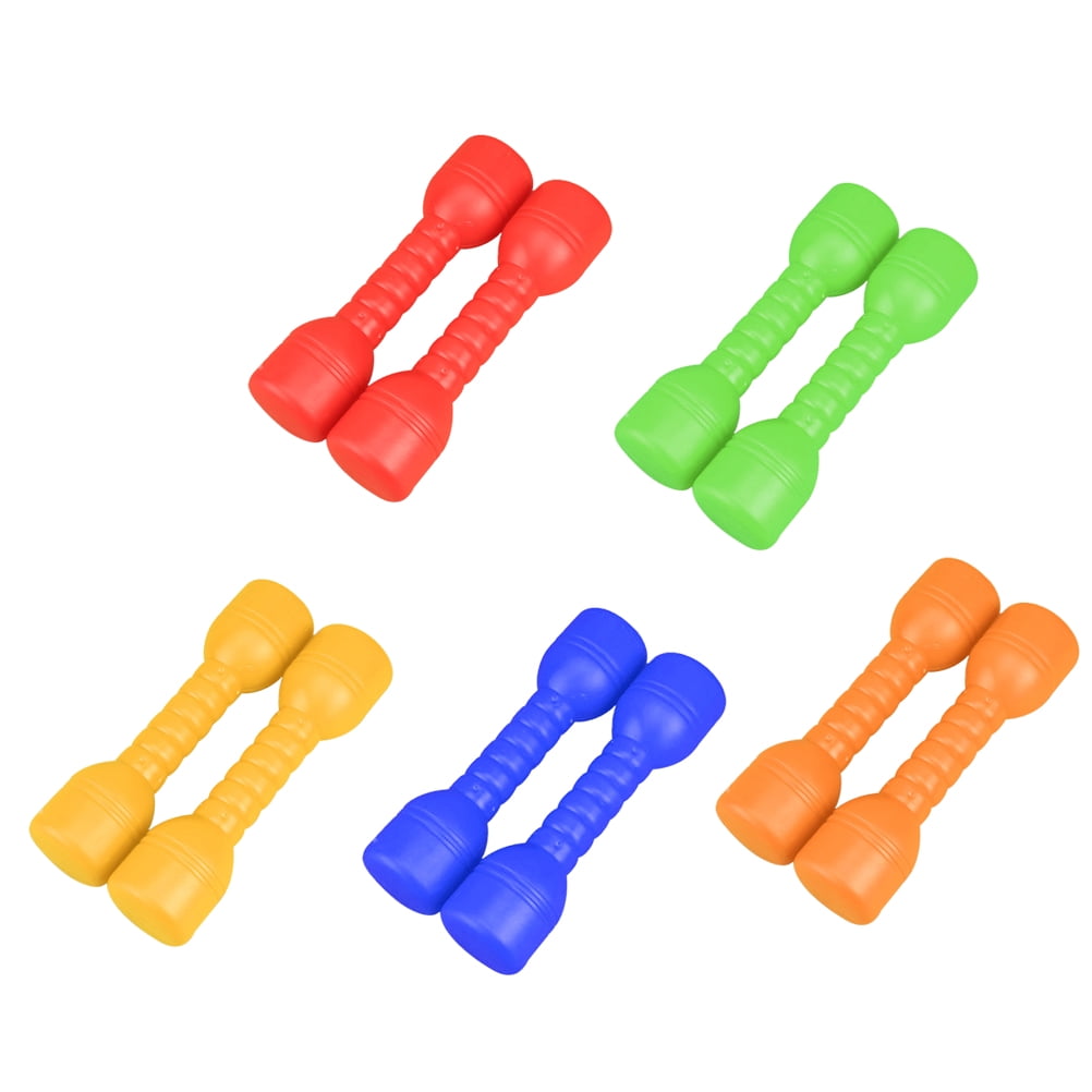 10PCS Plastic Dumbbells Children Barbells Hand Bar Morning Exerise Tool for Kids Kindergarten