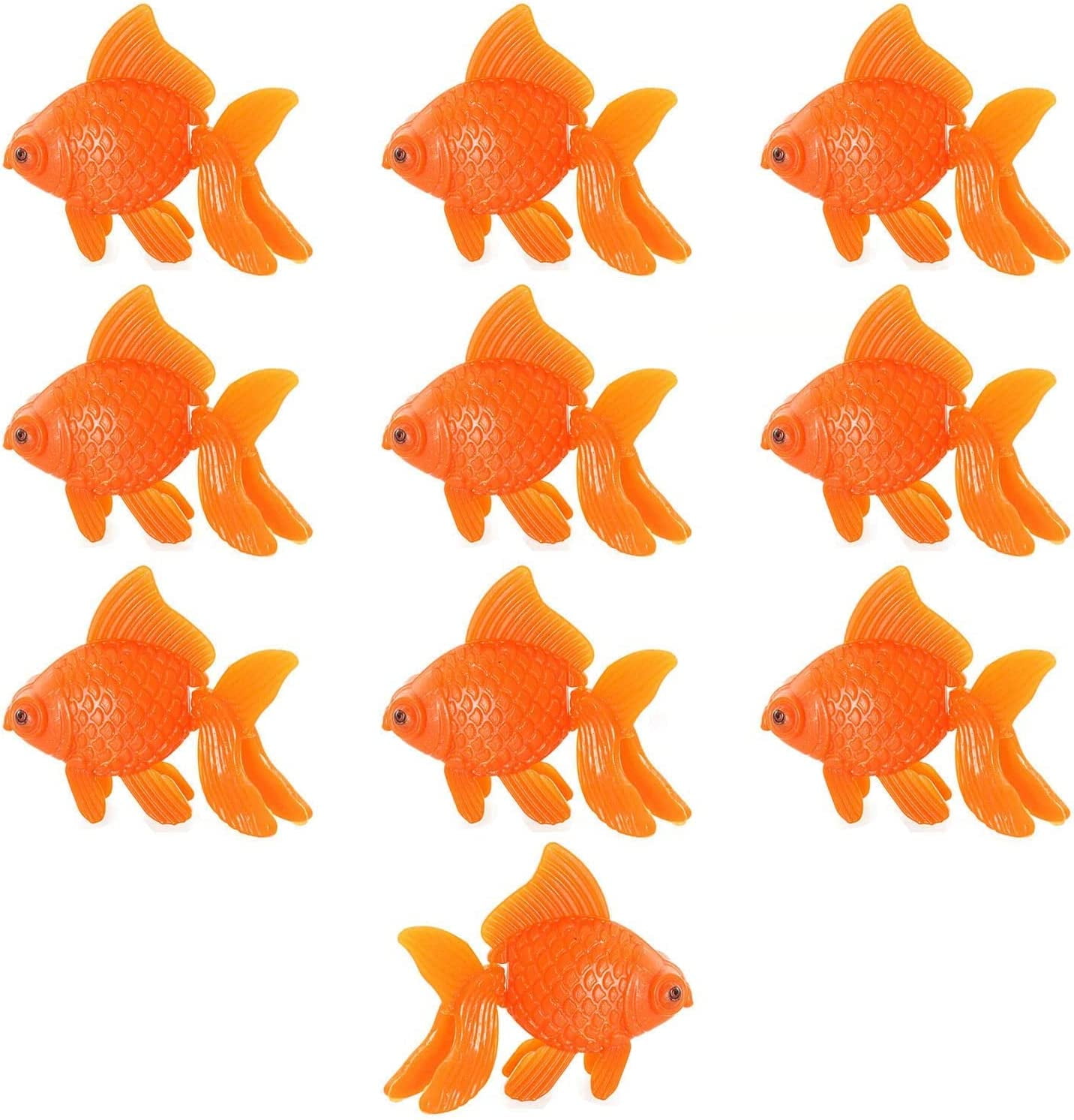 10PCS Plastic Fish，Fake Goldfish, Artificial Floating Goldfish Ornament ...