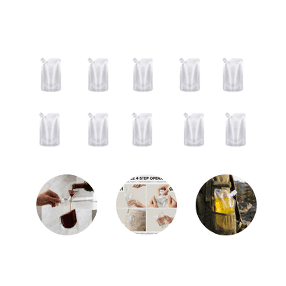 10PCS Plastic Flask with Spout, Undetectable Cruise Alcohol Flask, Rum Flask Cruise Kit Sneak Alcohol Anywhere,6.69*4.33 inch