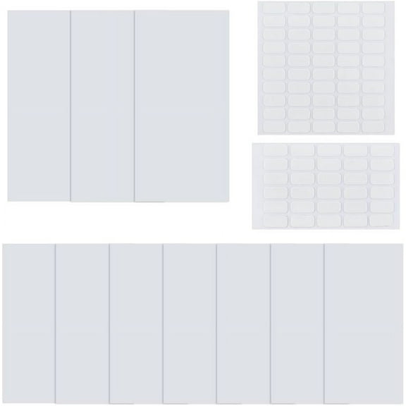 10PCS Plastic Flat Blank Plate 18cm Wall Hole Cover with 80PCS Double Faced Adhesive Tape Dustproof Cover Plate Rectangle Frosted Blank Plate