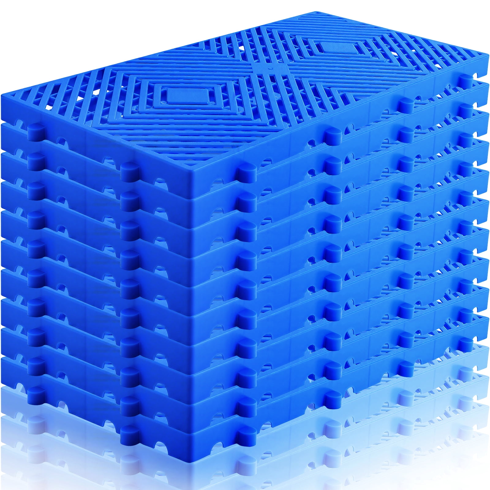 10PCS Plastic Pallets for Basement Storage 23.6 x 11.8 x 1.18 in Ventilated Floor Pallets Stackable Storage Pallets for Warehouse Garage Balcony Garden