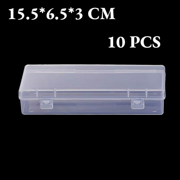 10PCS Plastic Storage Boxes,Small Storage Containers w/ Hinged Lid(15.5*6.5*3CM)