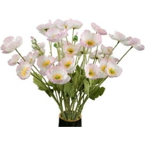 10PCS Poppy Flowers Artificial Silk Poppy Flowers Faux Poppy Stems Silk Single Flowers for Home Decor Bouquet Wedding Party Table Centerpiece Arrangement(White)