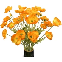 10PCS Poppy Flowers Artificial Silk Poppy Flowers Faux Poppy Stems Silk Single Flowers for Home Decor Bouquet Wedding Party Table Centerpiece Arrangement(White) A