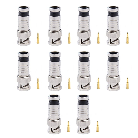 10PCS Premium Adapter BNC Compression Connector for CCTV Camera RG6 Coax Cables TAPDRA Spare Part