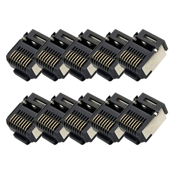 10PCS RJ45 Connector Special 8P8C Short Body Modular Plug Male with Shielded Shell for Network Cable