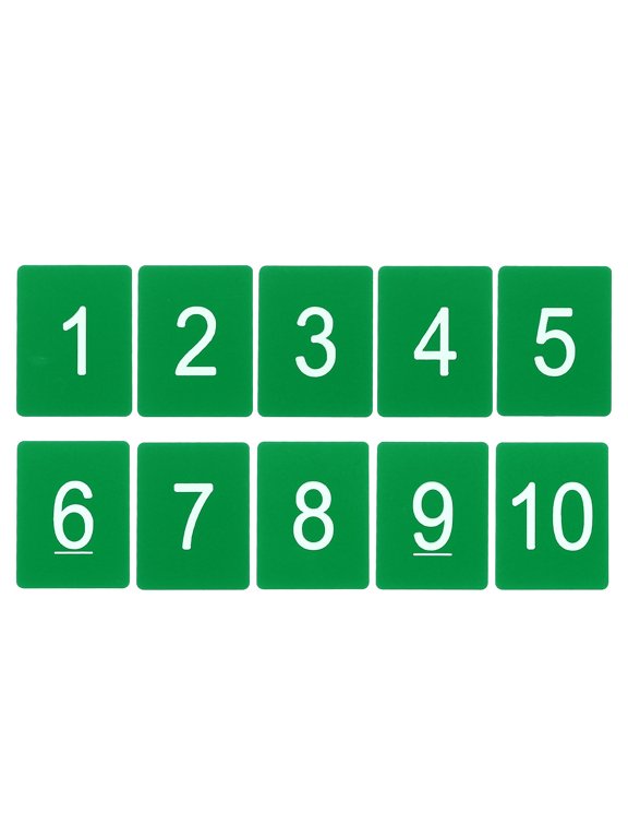 10PCS Rectangle Number Tags 1-10, 3x4CM Number Key Tags Plastic Numbered Tags Key Tags Keychain for Organizer Drawing Prizes Field Sales Clothes Labels, Green