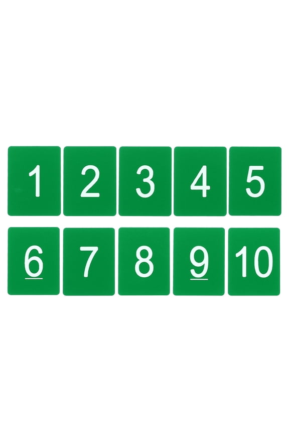 10PCS Rectangle Number Tags 1-10, 3x4CM Number Key Tags Plastic Numbered Tags Key Tags Keychain for Organizer Drawing Prizes Field Sales Clothes Labels, Green