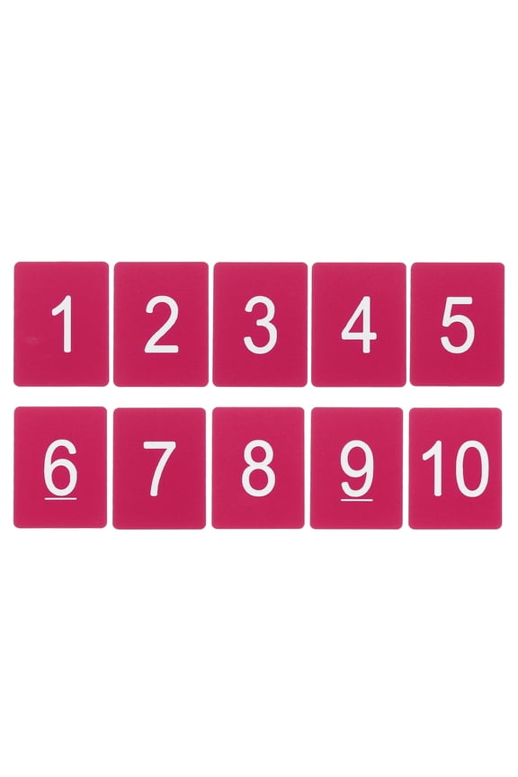10PCS Rectangle Number Tags 1-10, 3x4CM Number Key Tags Plastic Numbered Tags Key Tags Keychain for Organizer Drawing Prizes Field Sales Clothes Labels, Rose Red