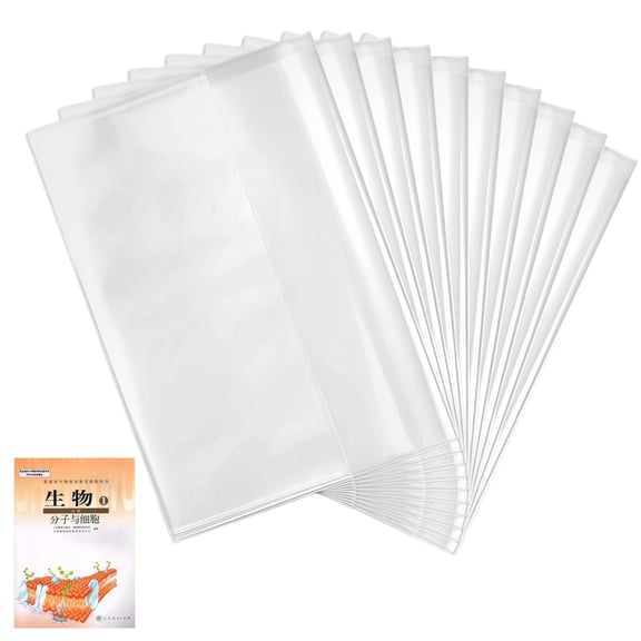 10PCS Recyclable Plastic Book Protectors for Students Clear Anti Tear Coverings Fits Various Textbook Size
