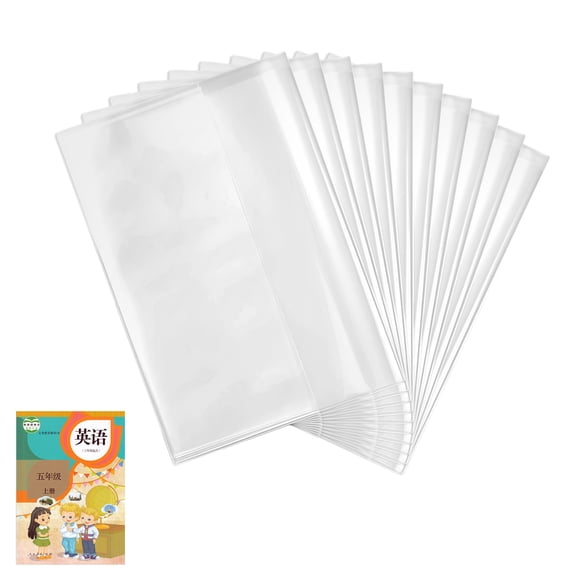 10PCS Recyclable Plastic Book Protectors for Students Clear Anti Tear Coverings Fits Various Textbook Size