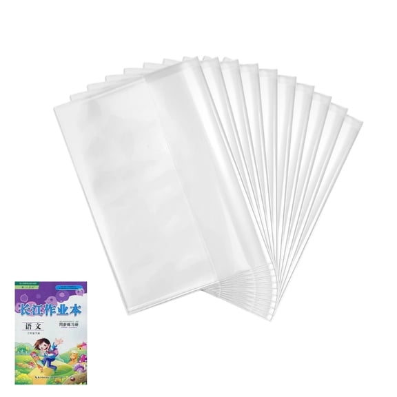 10PCS Recyclable Plastic Book Protectors for Students Clear Anti Tear Coverings