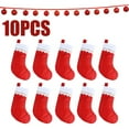 10PCS Red Felt Christmas Holiday Stockings Christmas Stocking Stuffer
