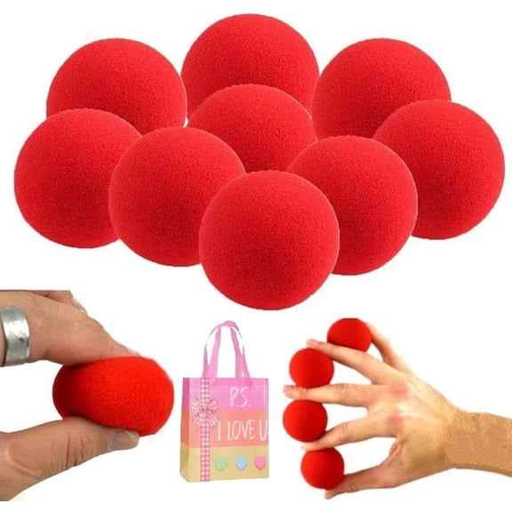 10PCS Red Magic Sponge Balls - Soft Non-Toxic Close-Up Street Comedy Trick Props for Adults Magicians & Gag Gifts Z