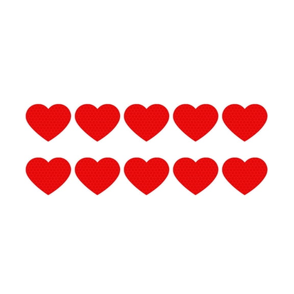 10PCS Reflective Heart Car Stickers Waterproof Decorative Decals Removable For Vehicle Exterior Scratch Cover Adhesive