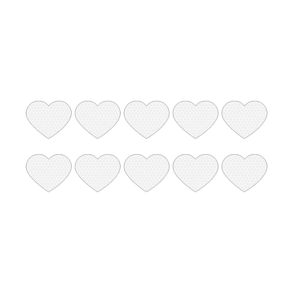10PCS Reflective Heart Car Stickers Waterproof Decorative Decals Removable For Vehicle Exterior Scratch Cover Adhesive