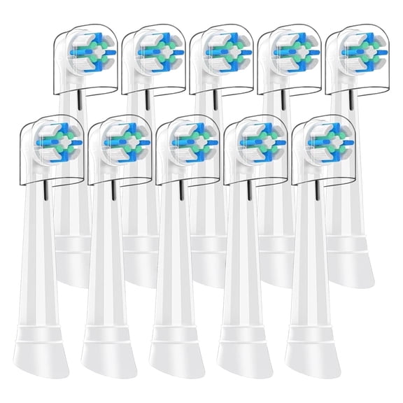10 Count Toothbrush Replacement Heads Compatible with Oral B iO 2/3/4/5/6/7/8/9/10, Medium Bristles for Gentle Gum Care, Round Toothbrush Head, 360°Deep Cleaning Rotating Powerhead, White