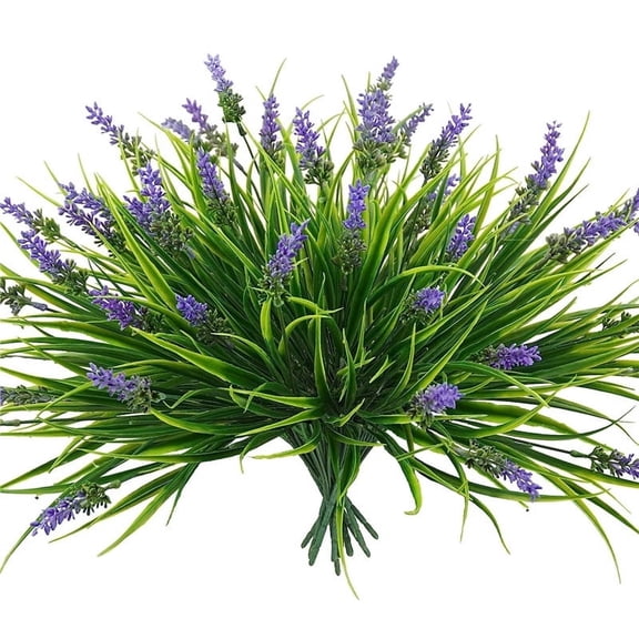 Artificial Plants Resistant Faux Monkey Grass Faux Plastic Flowers Shrubs for Home Garde(10PCS )