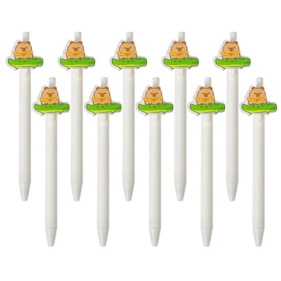 10PCS Retractable Gel Pen Cartoon Liquid Gel Pen 0.5mm Tip, Cartoon Writing Pen