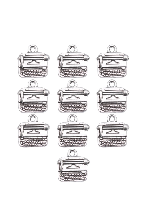 10PCS Retro Typewriter Charm Stylish Jewelry Part Alloy Texture for Necklace
