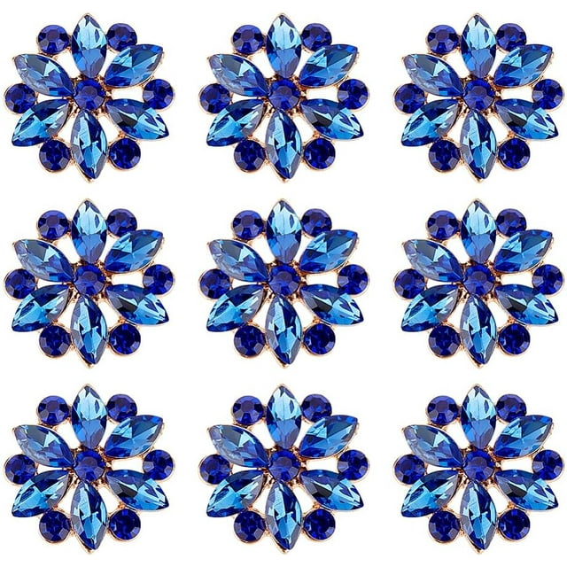 10PCS Rhinestone Shank Buttons Flower Pattern Rhinestone Buttons Alloy ...