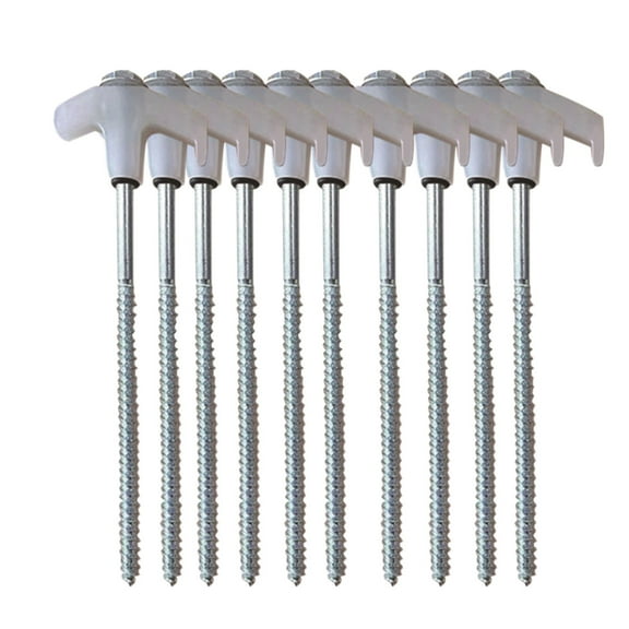 10PCS Screw in Tent Stakes Heavy Duty, Ground Anchors Screw, Tent Pegs Camping Stakes, Drillable Hex Head Metal Ground Anchors Threaded Rods Tent Pegs for Camping and Outdoor Activities