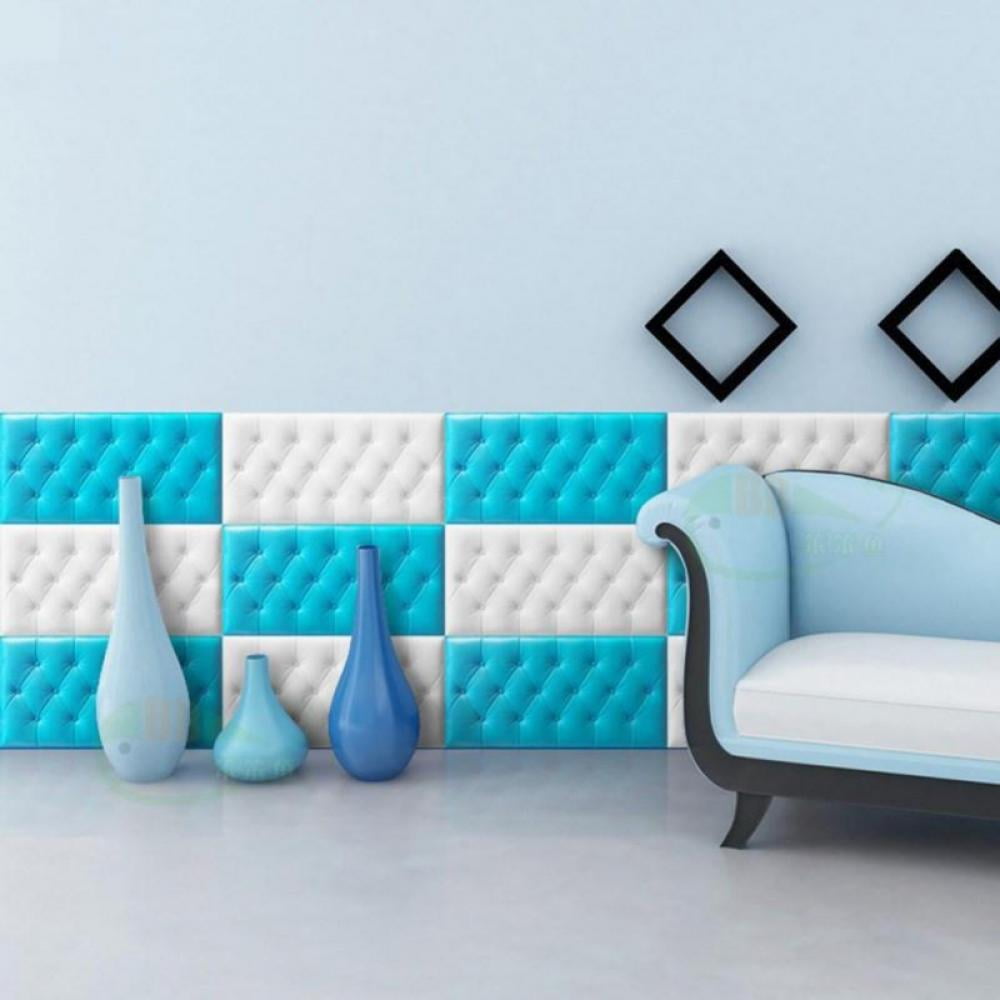 10PCS Self-Adhesive 3D Anti-Collision Wall Stickers Soft Bag Kindergarten Baby Anti-Collision Wall Sticker Cool Soft Bag Tatami Cushion Padded Wall Pad Baby Bedside Protective Wall Cushion