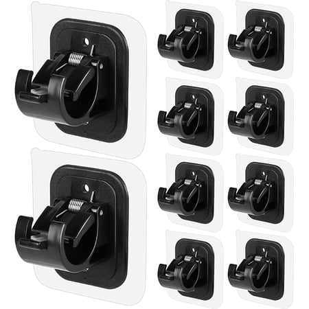 10PCS Self Adhesive Curtain Rod Holders No Drill Curtain Rods Brackets No Drilling Nail Free Adjustable Curtain Rod Hooks Curtain Hangers for Bathroom Kitchen Home Bathroom Hotel