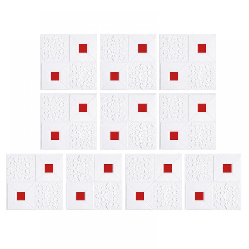 10PCS Self-Adhesive Roof Decoration Wallpaper, Waterproof 3D Stereo Wall Sticker Ceiling Bedroom Roof Wall Papers Purple 35*35cm