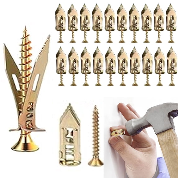 10PCS Self-Drilling Drywall Anchors,Drywall Screws And Anchors,Dry Wall Anchors,Wall Anchors For Drywall And Door Hinge Tool Easy