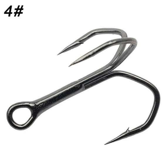10PCS/Set 2# 4# 6# 8# 10# 12# 14# Ahite Nickel Lure Barbed Hooks Treble Jig Fishhooks Fishing Tackle High Carbon Steel 4
