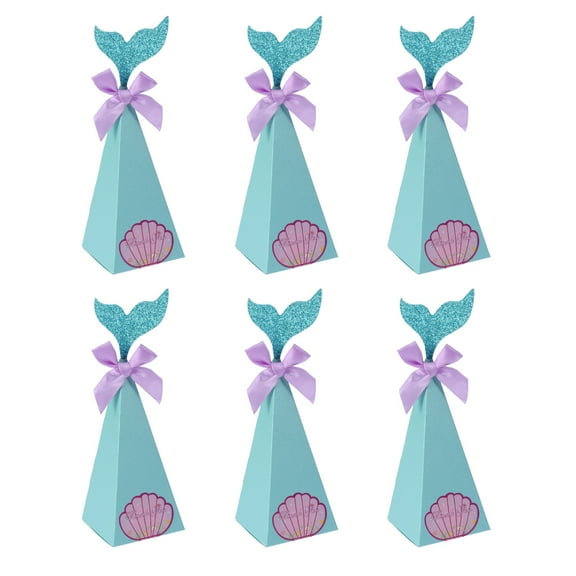 10PCS/Set Mermaid Theme Party Conical Candy Box Baby Shower Birthday Wedding Mermaid Theme Party Supplies