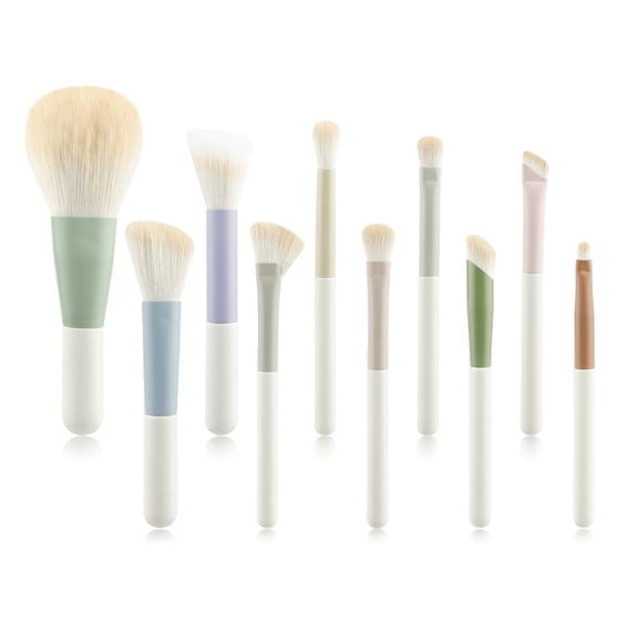 10PCS/Set Mini Portable Multicolored Makeup Brush Set Complete Eye Shadow Brushes Mini Travel Short Handle Makeup Brushes