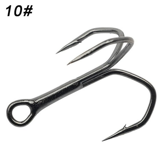 10PCS/Set New anti-rust Ahite Nickel Lure Sharpened Fishing Tackle Fishhooks Treble Jig High Carbon Steel 10