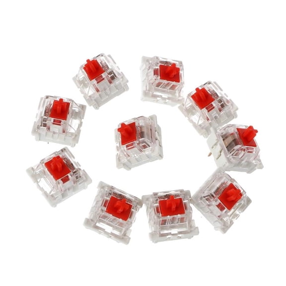 10PCS/Set Tactile Switch for Mechanical Keyboard Cherry MX Clone Style Switches Red Testing for Key Shaft 3Pins