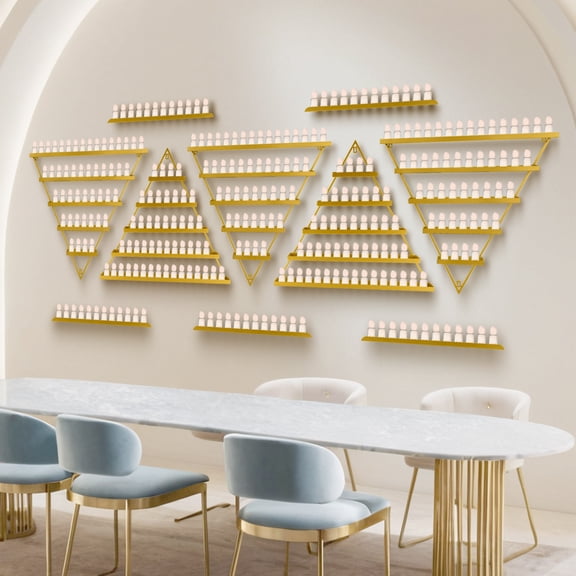 10PCS/Set Wall-mounted Nail Polish Storage Racks, 5 Layer Triangular Display Shelf, Cosmetic Organizer for Home Spa Nail Salon Shop