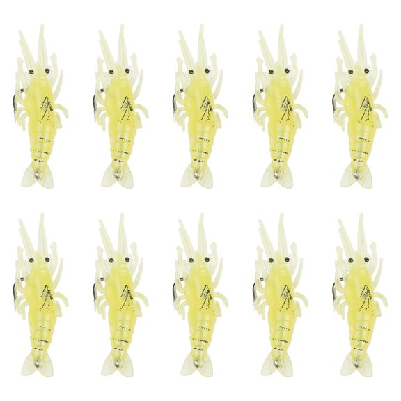 10PCS Set of Simulated Small Grass Shrimp Fish Bait with Hook Soft Fish Bait