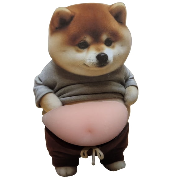 10PCS Shiba Inu Dog Belly Sticker, Dog Belly Sticker, Big Bellies Puppy Anti-Collision Stickers, Super Soft Silicone Anti-Collision Stickers for Home Aesthetics