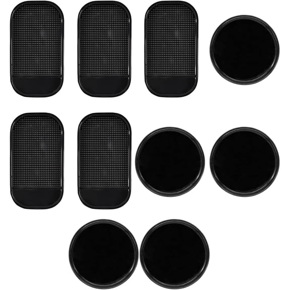 10PCS Silicone Car Dashboard Non-Slip Mats, Multi-Functional Auto Magic Gel Cell Phone Holder, Removable Car Dashboard Sticky Pad for GPS, Key, Sunglasses, Radar Detector