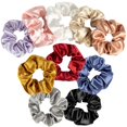 thumbnail image 1 of 10PCS Silk Scrunchies Bulk - No Damage Large Scrunchies for Women Bright&Neutral Colors Satin Scrunchies Soft Hair Scrunchies for Women Men Girls Teens Ponytail Holders for Thick Hair Silky Hair Ties, 1 of 5