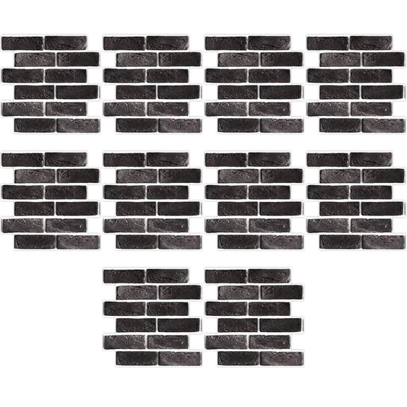 10PCS Simulated Brick Pattern Splicing Wall Stickers 27cm*27cm Gray White