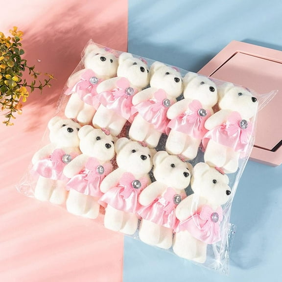 10PCS Small Bear Birthday Bouquet Wedding Valentine's Day Decoration Plush UK W1Y1