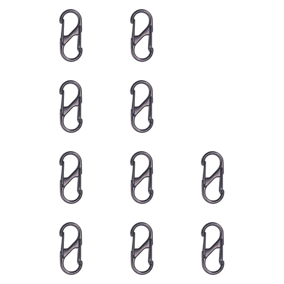 10PCS Small Plastic Carabiner S Clips 1.3In with Double Spring Clips, Heavy Duty Metal Quick Release Hook for Camping Hiking and Keychains, Versatile Connector for Outdoor and Daily Use, By Cosmug