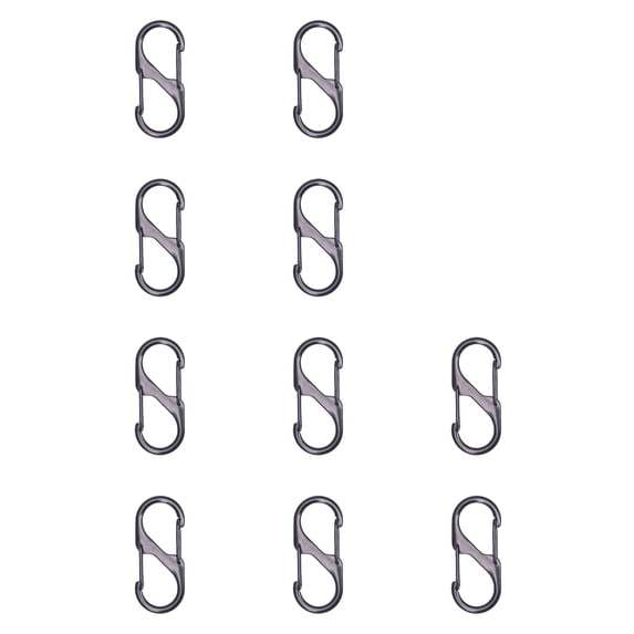 10PCS Small Plastic Carabiner S Clips 2In with Double Spring Clips, Heavy Duty Metal Quick Release Hook for Camping Hiking and Keychains, Versatile Connector for Outdoor and Daily Use, By Cosmug