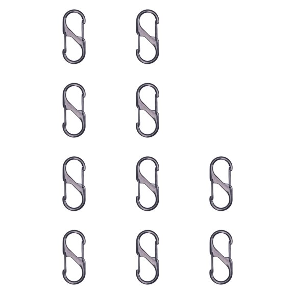 10PCS Small Plastic Carabiner S Clips 2In with Double Spring Clips, Heavy Duty Metal Quick Release Hook for Camping Hiking and Keychains, Versatile Connector for Outdoor and Daily Use, By Cosmug